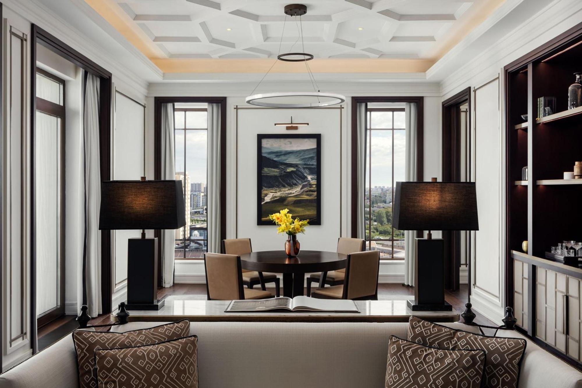 The St. Regis Astana Hotel Exterior photo A living room at The Ritz-Carlton, Boston